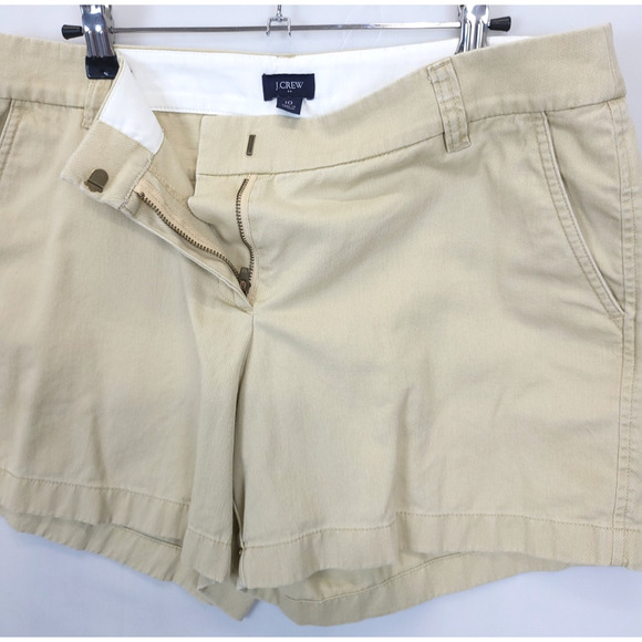 J. Crew Chino Causal Shorts Cotton Pockets Women 10 Beige Classic Preppy - Picture 11 of 11
